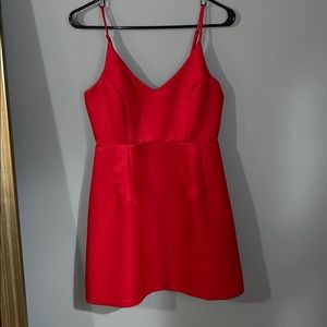 SZ S RED SATIN MINI DRESS
